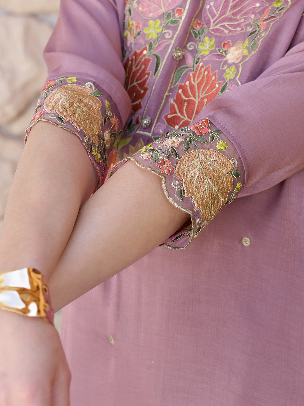 Embroidered Kurta With Pant & Embroidered Dupatta, Purple - Hiral Fashion - Distacart