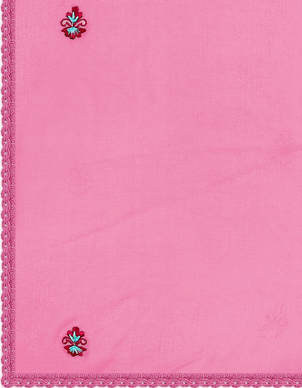Embroidered Kurta With Pant & Organza Dupatta, Pink - Hiral Fashion - Distacart