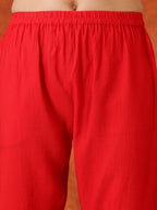 Embroidered & Printed Kurta With Pant & Coordinated Dupatta, Red - Hiral Fashion - Distacart