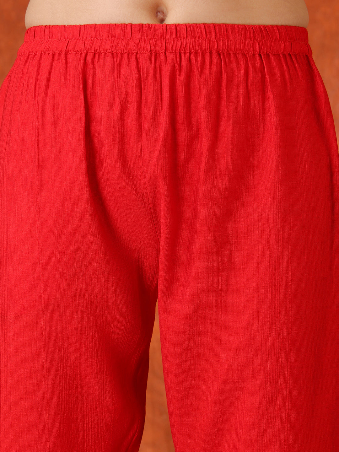Embroidered & Printed Kurta With Pant & Coordinated Dupatta, Red - Hiral Fashion - Distacart