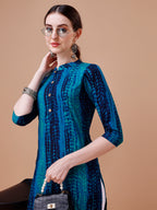Shibori Printed Casual Wear Kurta, Multicolor - Hiral Fashion