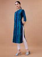 Shibori Printed Casual Wear Kurta, Multicolor - Hiral Fashion