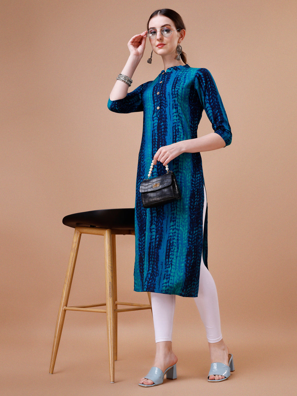 Shibori Printed Casual Wear Kurta, Multicolor - Hiral Fashion