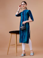 Shibori Printed Casual Wear Kurta, Multicolor - Hiral Fashion
