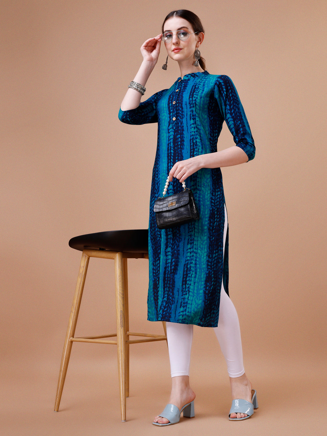 Shibori Printed Casual Wear Kurta, Multicolor - Hiral Fashion