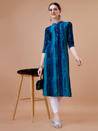 Shibori Printed Casual Wear Kurta, Multicolor - Hiral Fashion