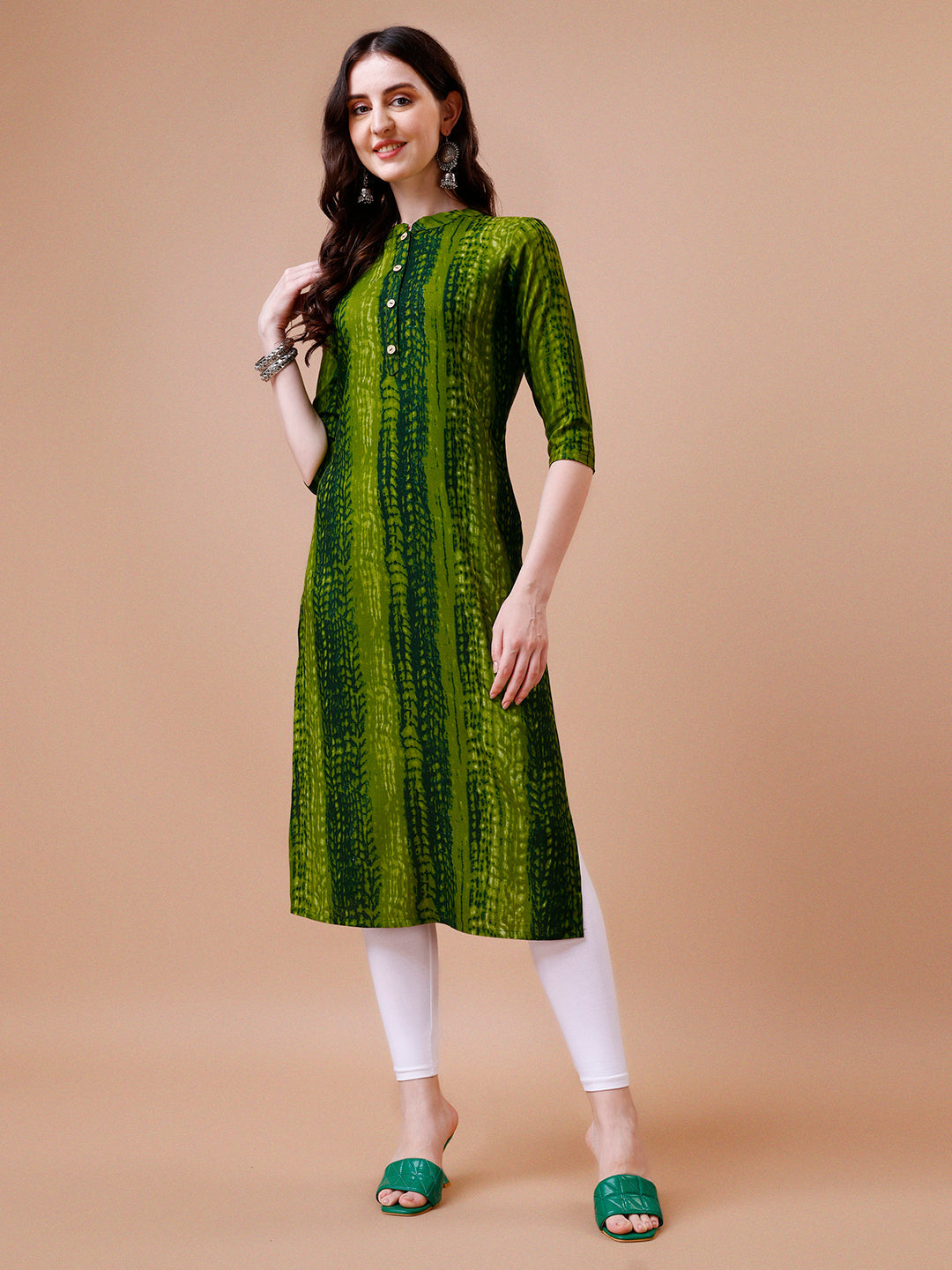Shibori Printed Casual Wear Kurta, Multicolor - Hiral Fashion