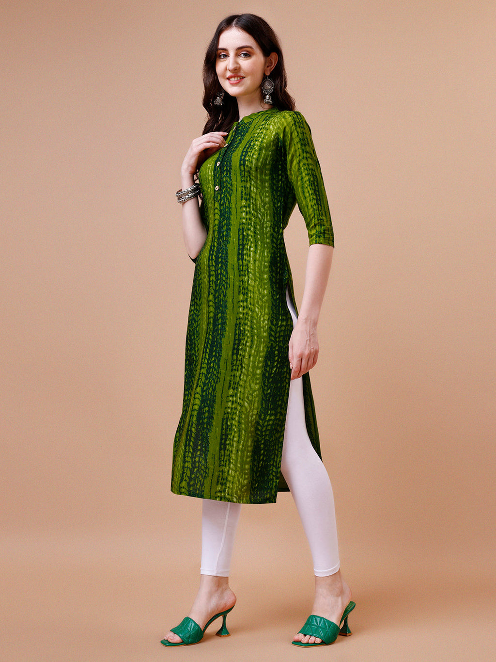 Shibori Printed Casual Wear Kurta, Multicolor - Hiral Fashion