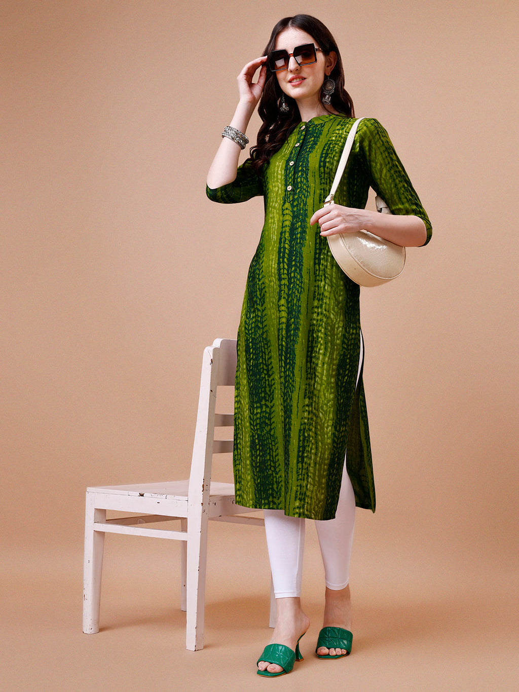 Shibori Printed Casual Wear Kurta, Multicolor - Hiral Fashion