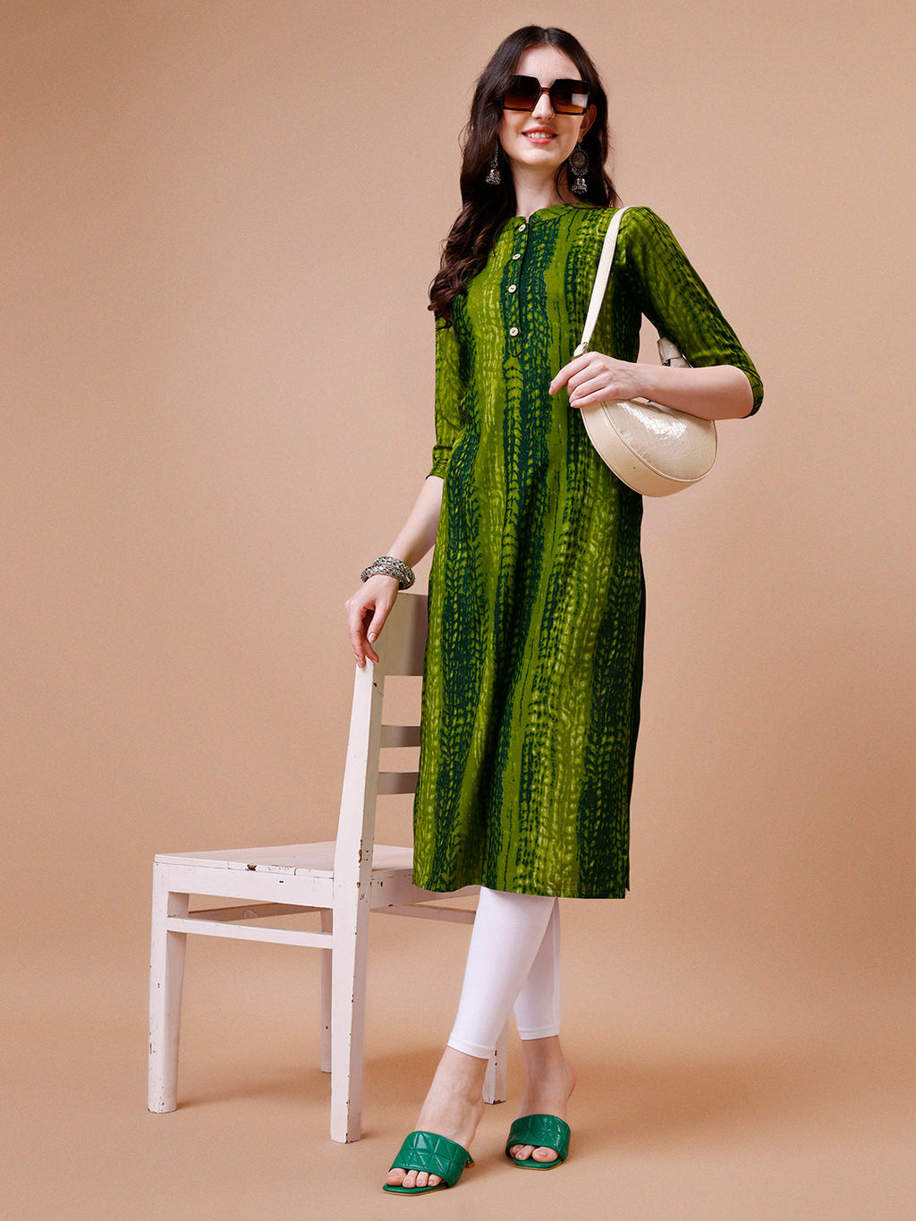 Shibori Printed Casual Wear Kurta, Multicolor - Hiral Fashion
