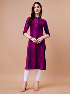 Shibori Printed Casual Wear Kurta, Multicolor - Hiral Fashion