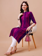 Shibori Printed Casual Wear Kurta, Multicolor - Hiral Fashion