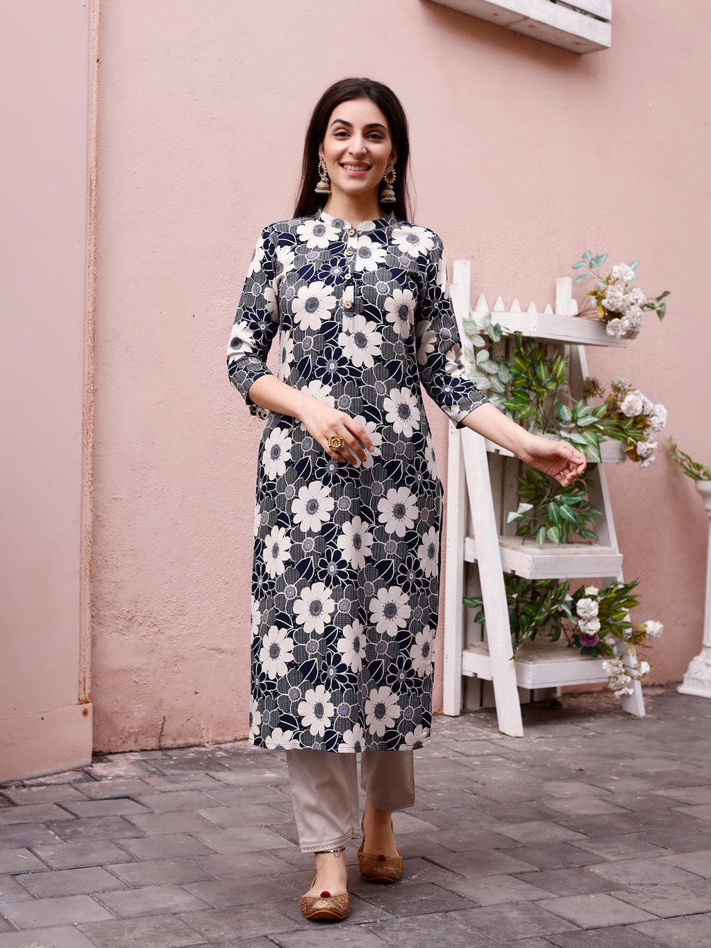 Floral Printed Rayon Casual Wear Kurta, Multicolor - Hiral Fashion