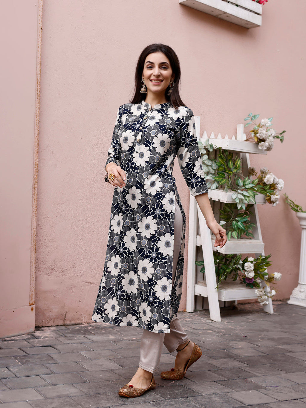 Floral Printed Rayon Casual Wear Kurta, Multicolor - Hiral Fashion