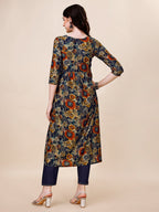 Alia Cut Printed & Embroidered Kurta With Pant & Dupatta Set, Multicolor - Hiral Fashion - Distacart