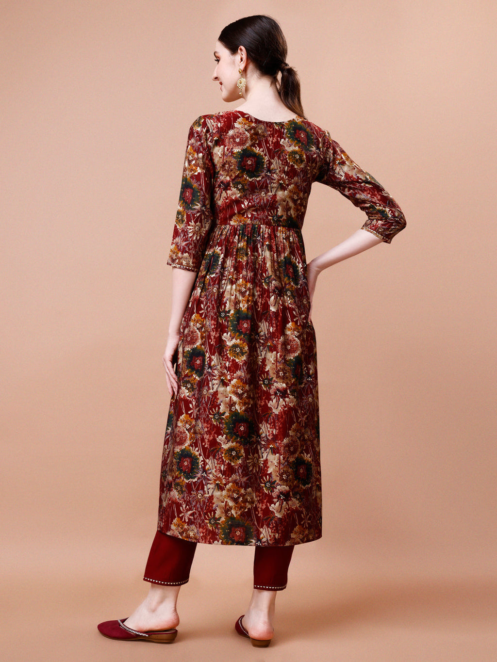 Alia Cut Printed & Embroidered Kurta With Pant & Dupatta Set, Multicolor - Hiral Fashion