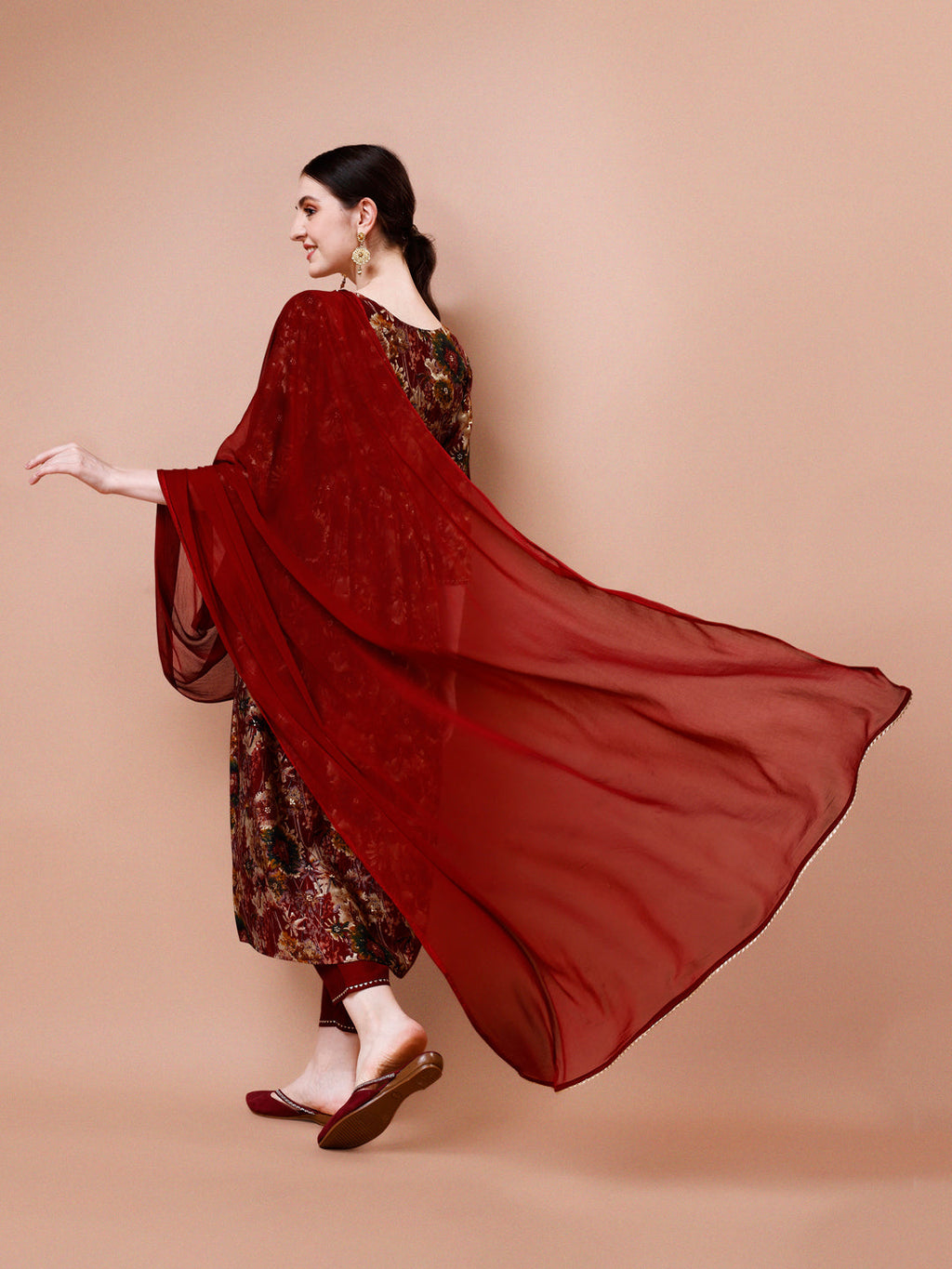 Alia Cut Printed & Embroidered Kurta With Pant & Dupatta Set, Multicolor - Hiral Fashion