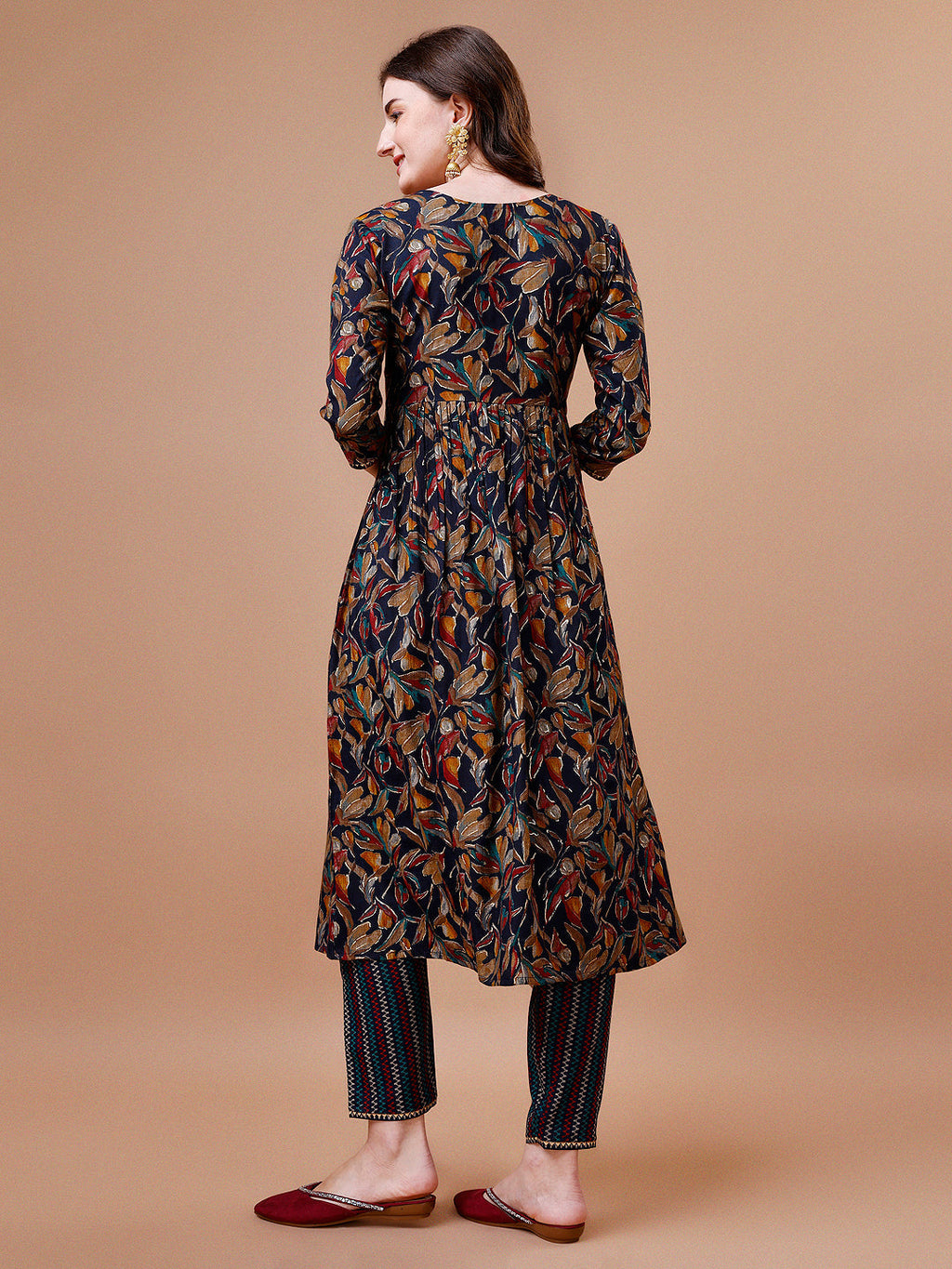 Alia Cut Botanical Printed & Embroidered Rayon Kurta With Pant & Dupatta, Multicolor - Hiral Fashion
