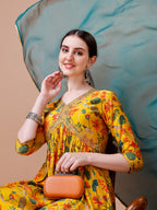 Alia Cut Embroidered & Floral Printed Kurta With Pant & Dupatta, Multicolor - Hiral Fashion - Distacart