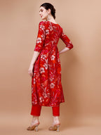 Alia Cut Floral Printed & Embroidered Kurta With Pant & Dupatta, Multicolor - Hiral Fashion
