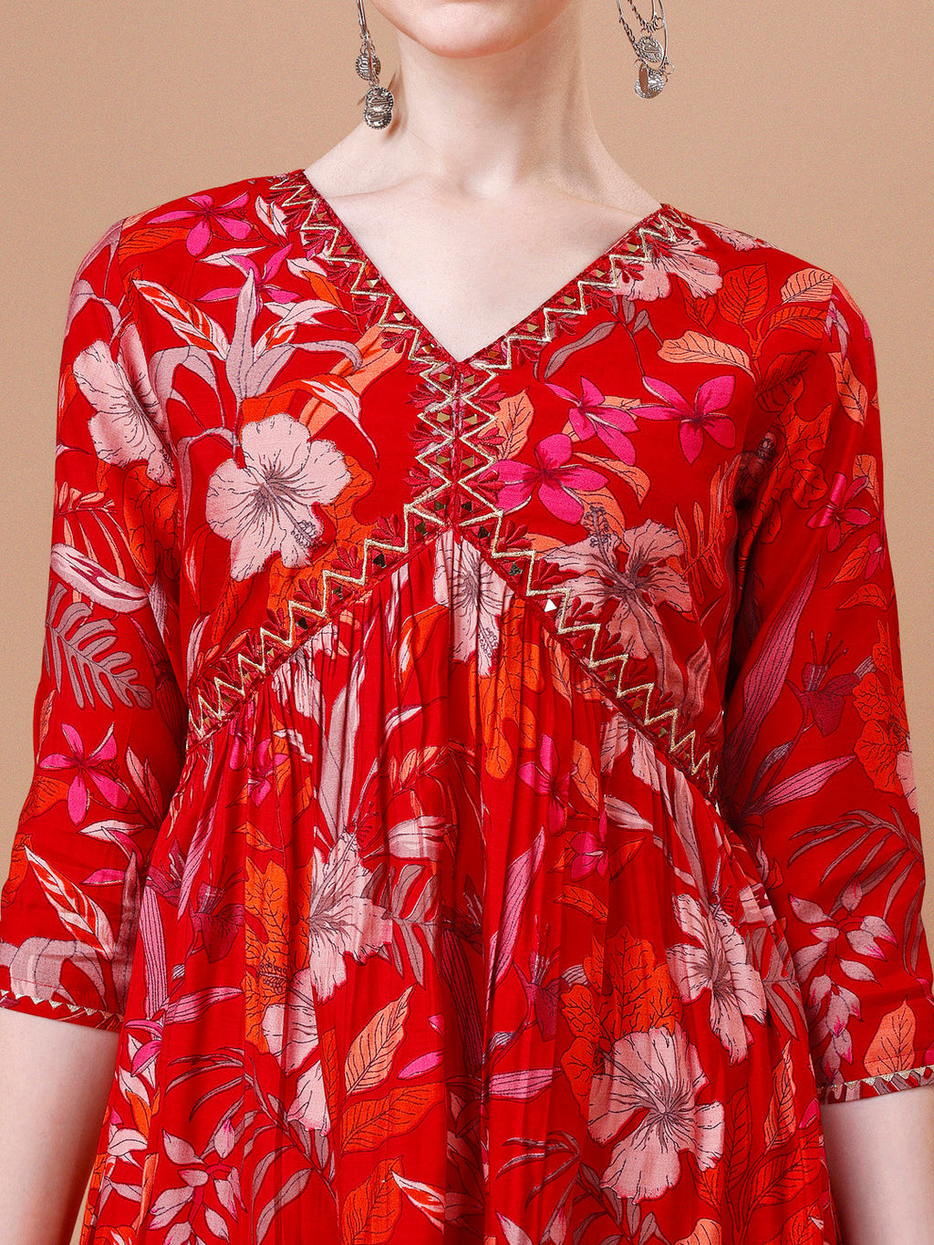 Alia Cut Floral Printed & Embroidered Kurta With Pant & Dupatta, Multicolor - Hiral Fashion