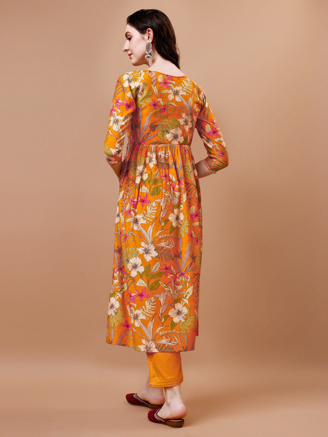 Alia Cut Floral Printed & Embroidered Kurta With Pant & Dupatta, Multicolor - Hiral Fashion