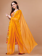 Alia Cut Floral Printed & Embroidered Kurta With Pant & Dupatta, Multicolor - Hiral Fashion