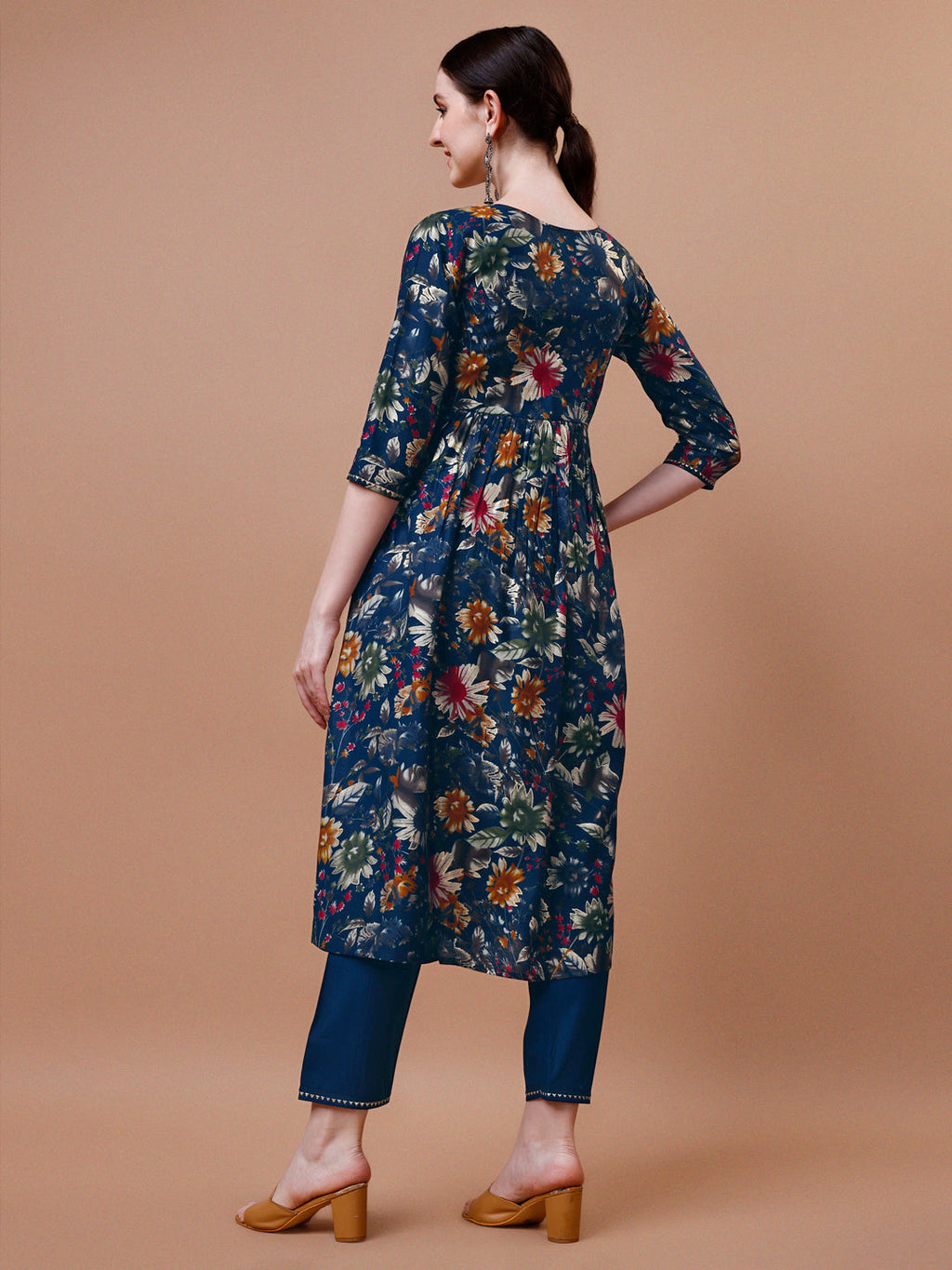 Alia Cut Floral Printed Embroidered Kurta With Pant & Dupatta, Multicolor - Hiral Fashion