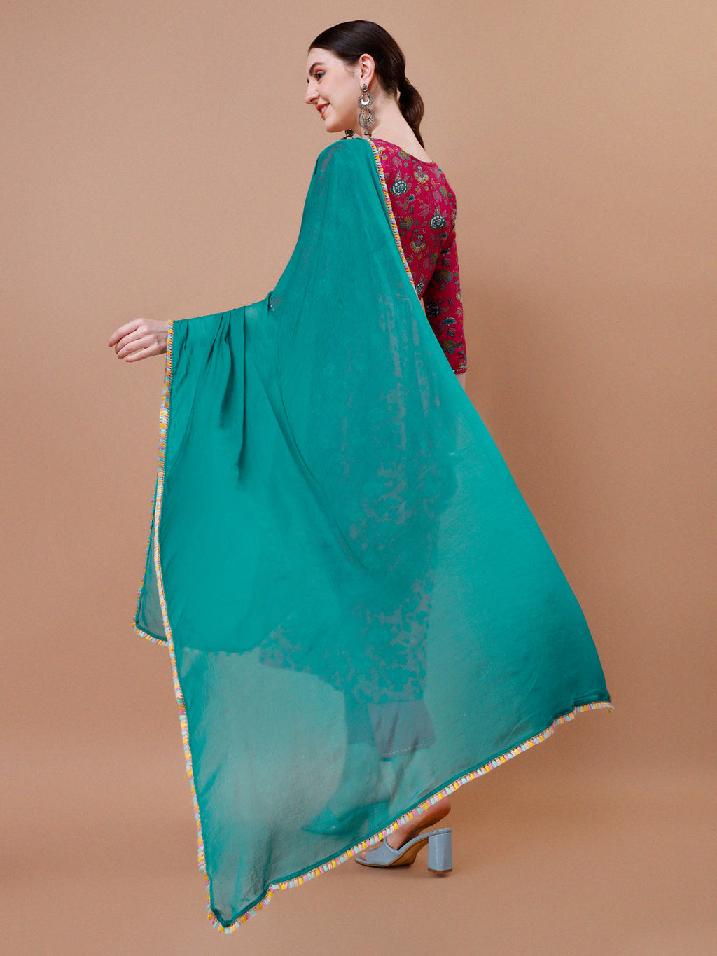Alia Cut Embroidered & Floral Printed Kurta With Pant & Dupatta, Multicolor - Hiral Fashion