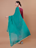 Alia Cut Embroidered & Floral Printed Kurta With Pant & Dupatta, Multicolor - Hiral Fashion
