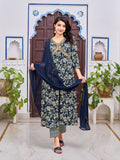 Alia Cut Floral Embroidered Kurta With Pant & Dupatta, Multicolor - Hiral Fashion - Distacart