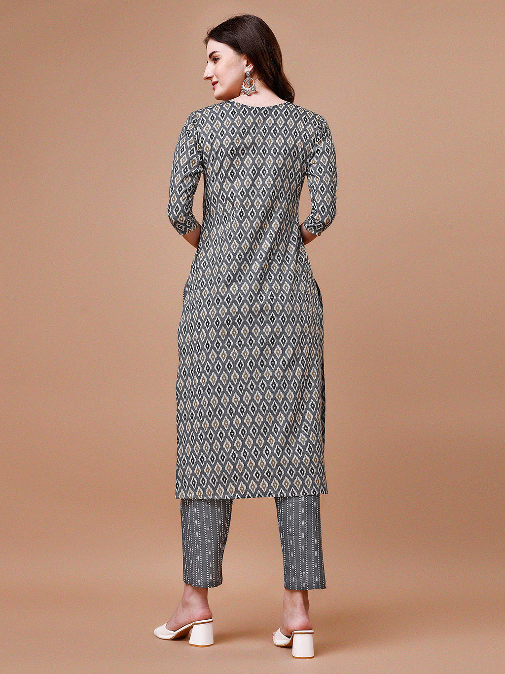 Ethnic Motifs Printed Cotton Kurta With Pant & Dupatta, Multicolor - Hiral Fashion - Distacart