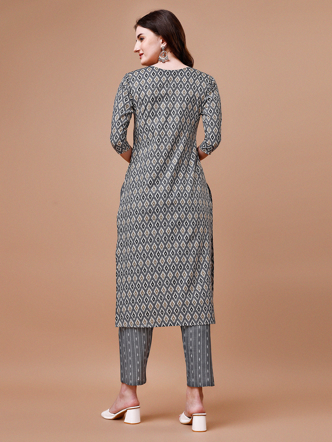 Ethnic Motifs Printed Cotton Kurta With Pant & Dupatta, Multicolor - Hiral Fashion - Distacart