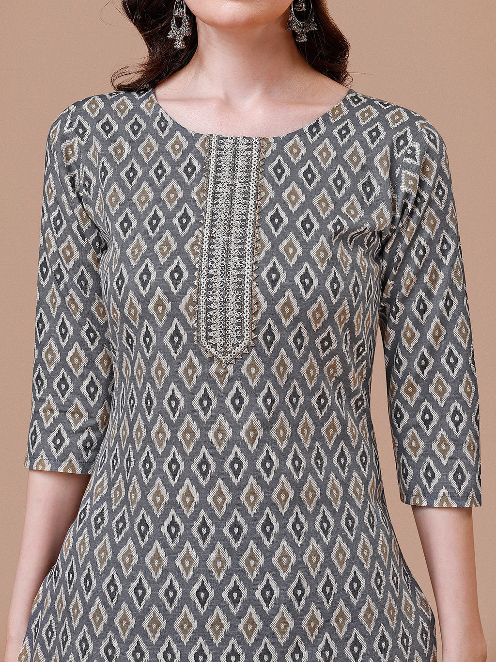 Ethnic Motifs Printed Cotton Kurta With Pant & Dupatta, Multicolor - Hiral Fashion - Distacart