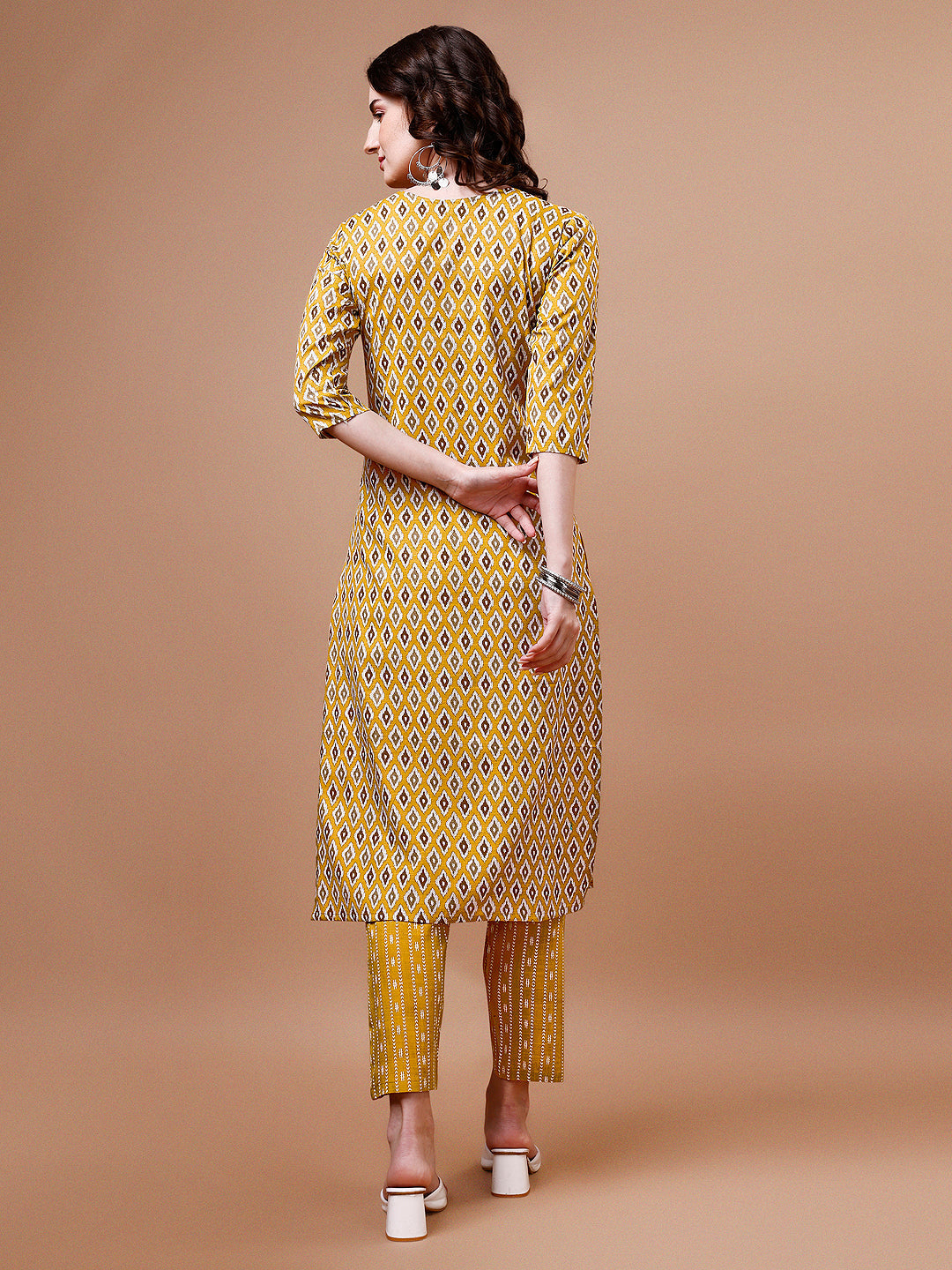 Ethnic Motifs Printed Cotton Kurta With Pant & Dupatta, Multicolor - Hiral Fashion - Distacart