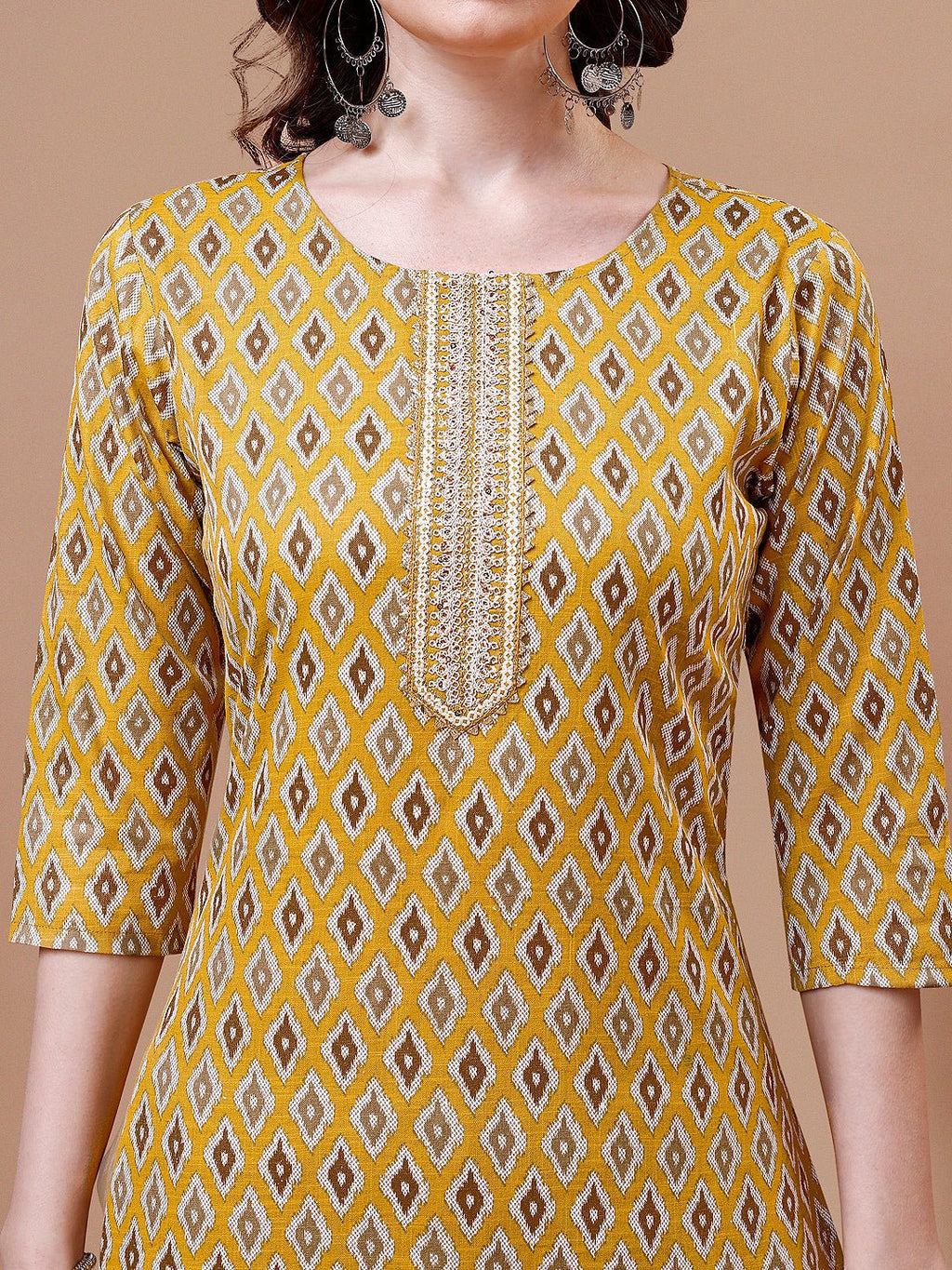 Ethnic Motifs Printed Cotton Kurta With Pant & Dupatta, Multicolor - Hiral Fashion - Distacart