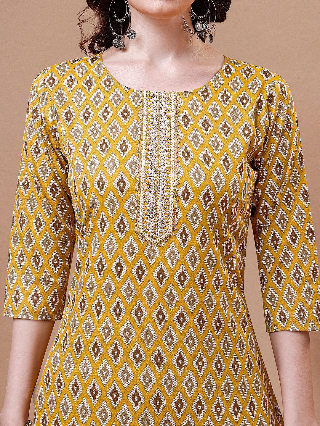 Ethnic Motifs Printed Cotton Kurta With Pant & Dupatta, Multicolor - Hiral Fashion - Distacart