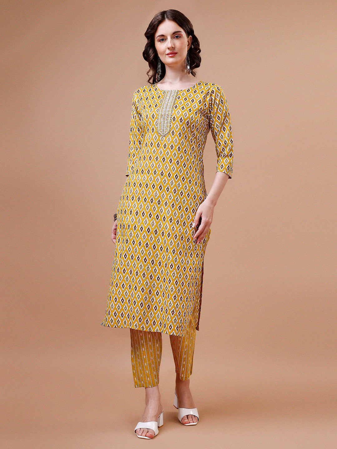 Ethnic Motifs Printed Cotton Kurta With Pant & Dupatta, Multicolor - Hiral Fashion - Distacart