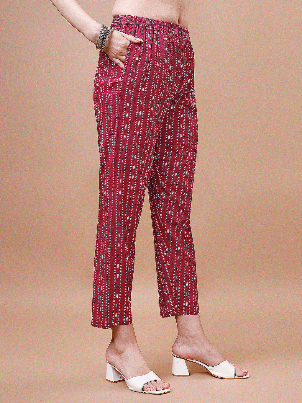 Ethnic Motifs Printed Cotton Kurta With Pant & Dupatta, Multicolor - Hiral Fashion - Distacart