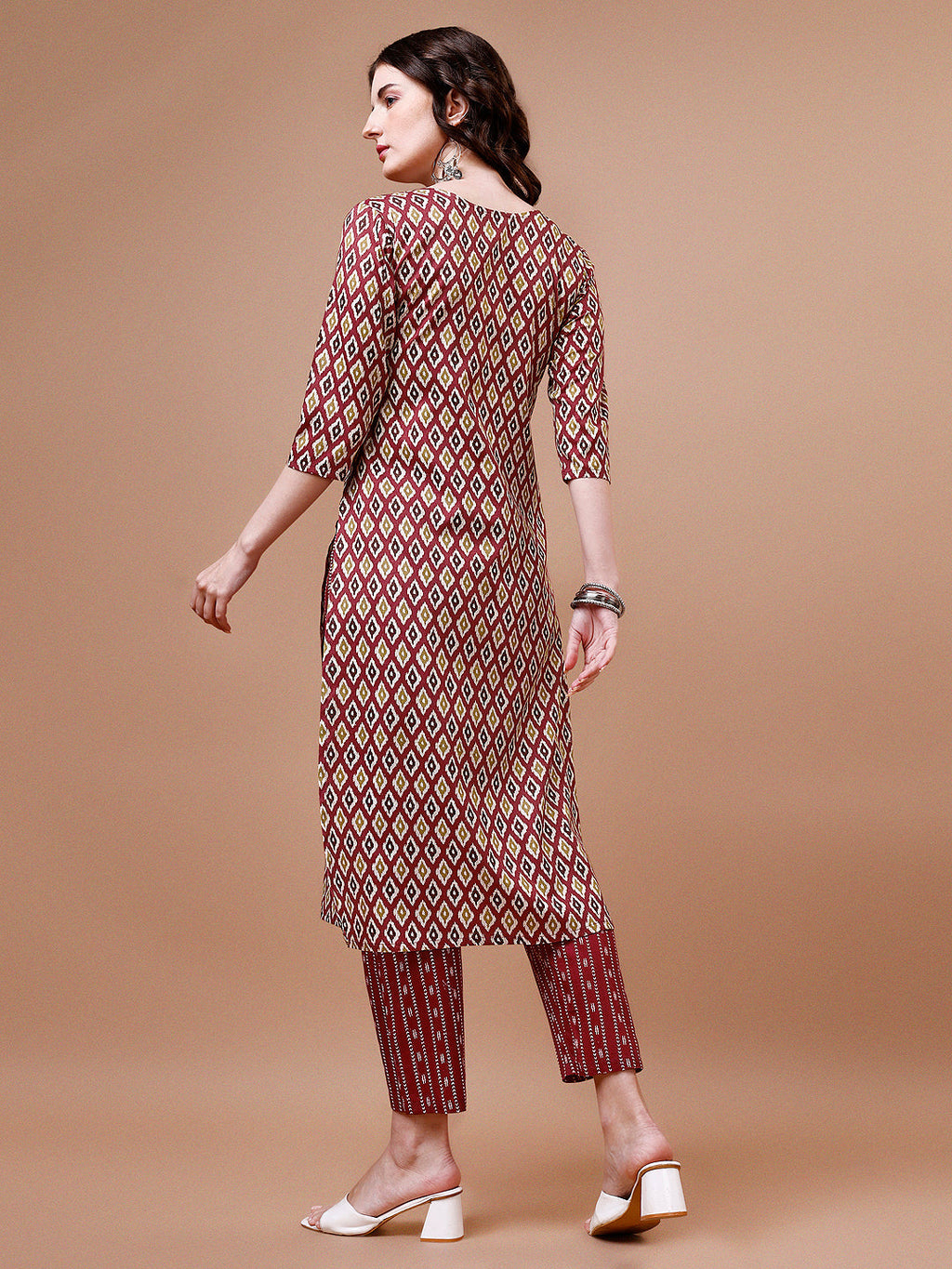 Ethnic Motifs Printed Cotton Kurta With Pant & Dupatta, Multicolor - Hiral Fashion - Distacart