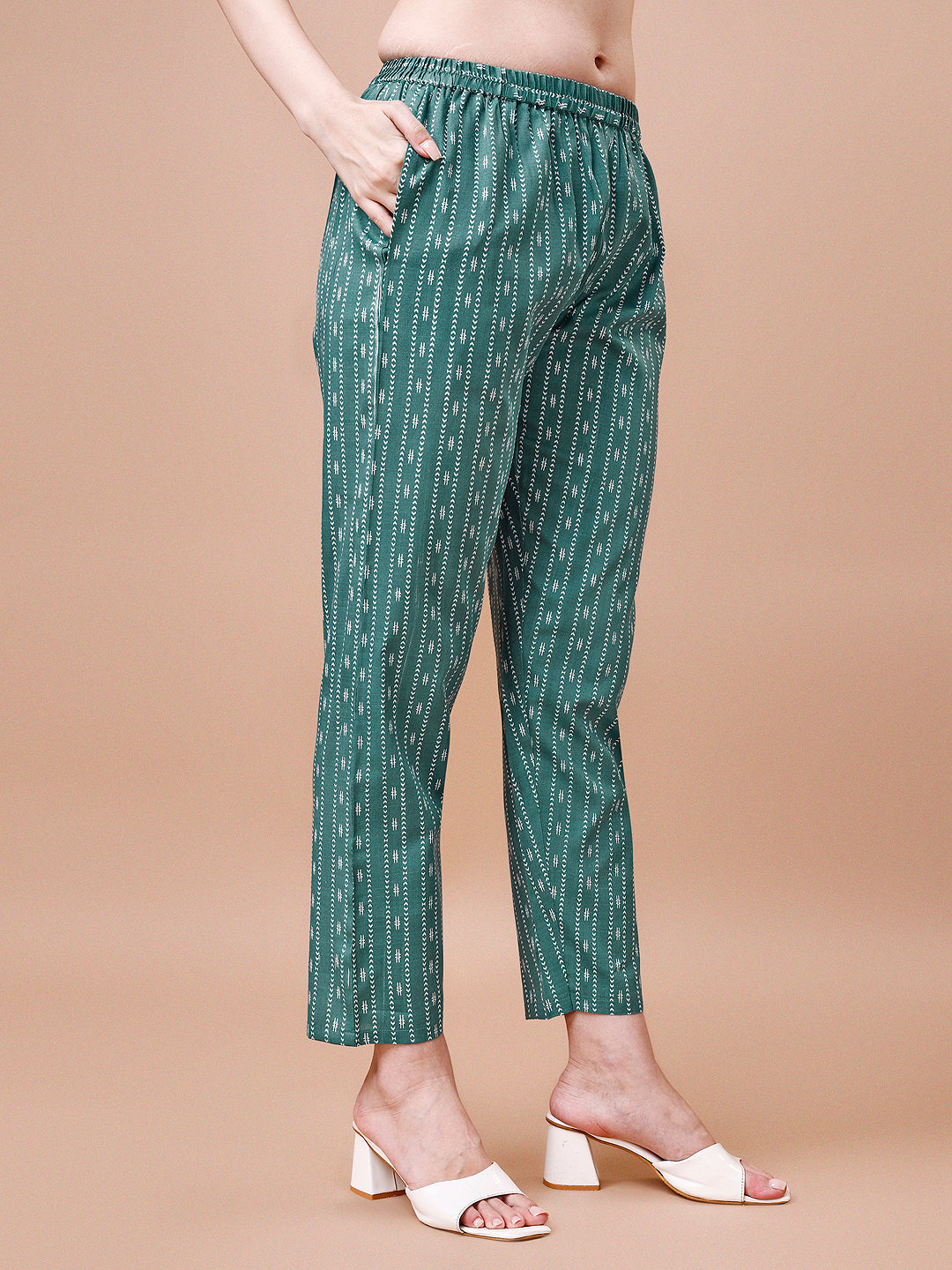 Ethnic Motifs Printed Cotton Kurta With Pant & Dupatta, Multicolor - Hiral Fashion - Distacart