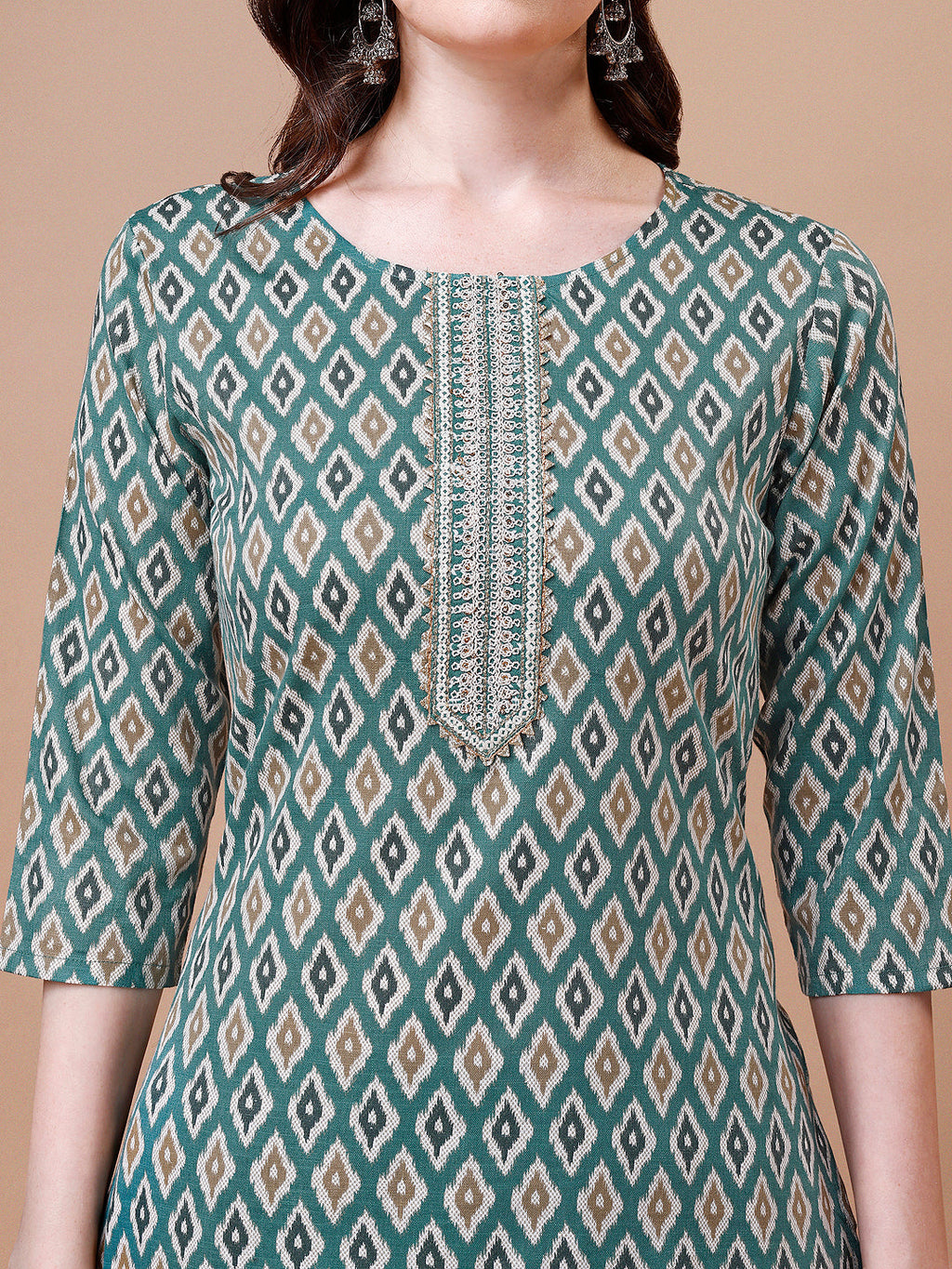Ethnic Motifs Printed Cotton Kurta With Pant & Dupatta, Multicolor - Hiral Fashion - Distacart