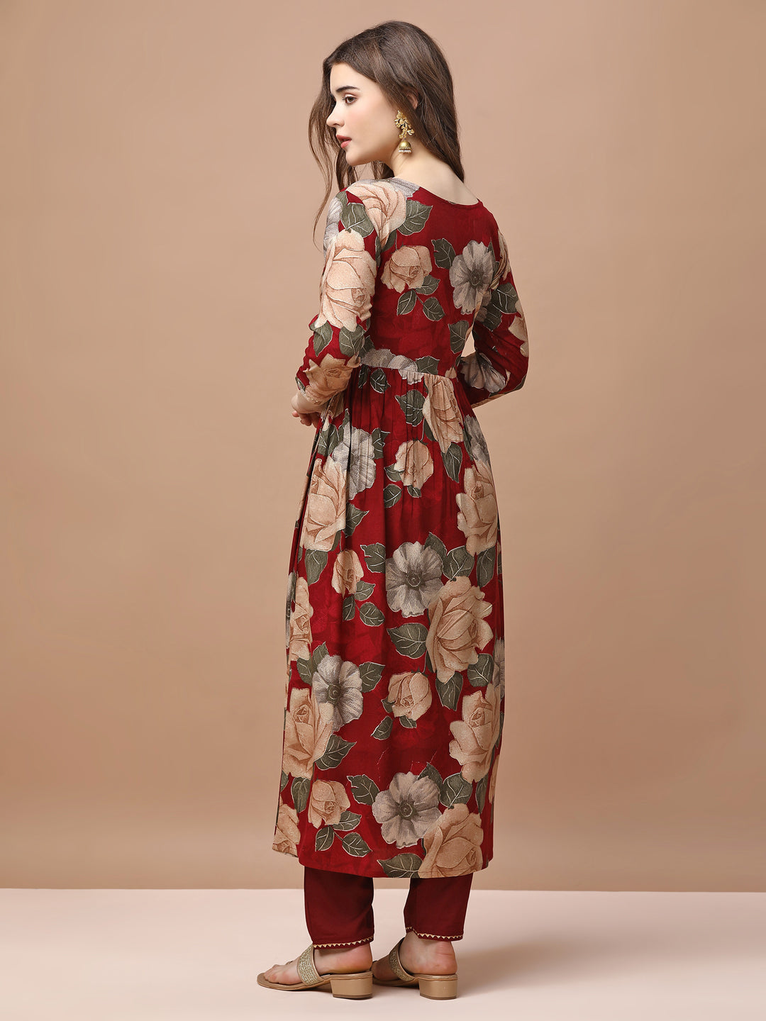 Alia Cut Rayon Embroidered & Floral Printed Kurta With Pant & Dupatta Premium, Multicolor - Hiral Fashion - Distacart
