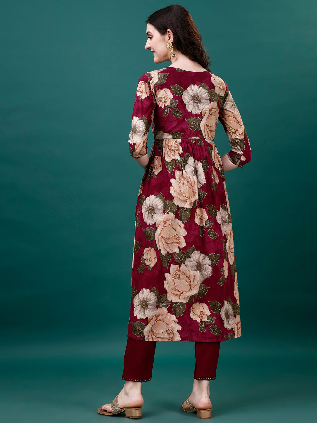Alia Cut Rayon Embroidered & Floral Printed Kurta With Pant & Dupatta, Multicolor - Hiral Fashion - Distacart