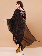 Alia Cut Embroidered & Floral Printed Rayon Kurta With Pant & Dupatta, Multicolor - Hiral Fashion - Distacart