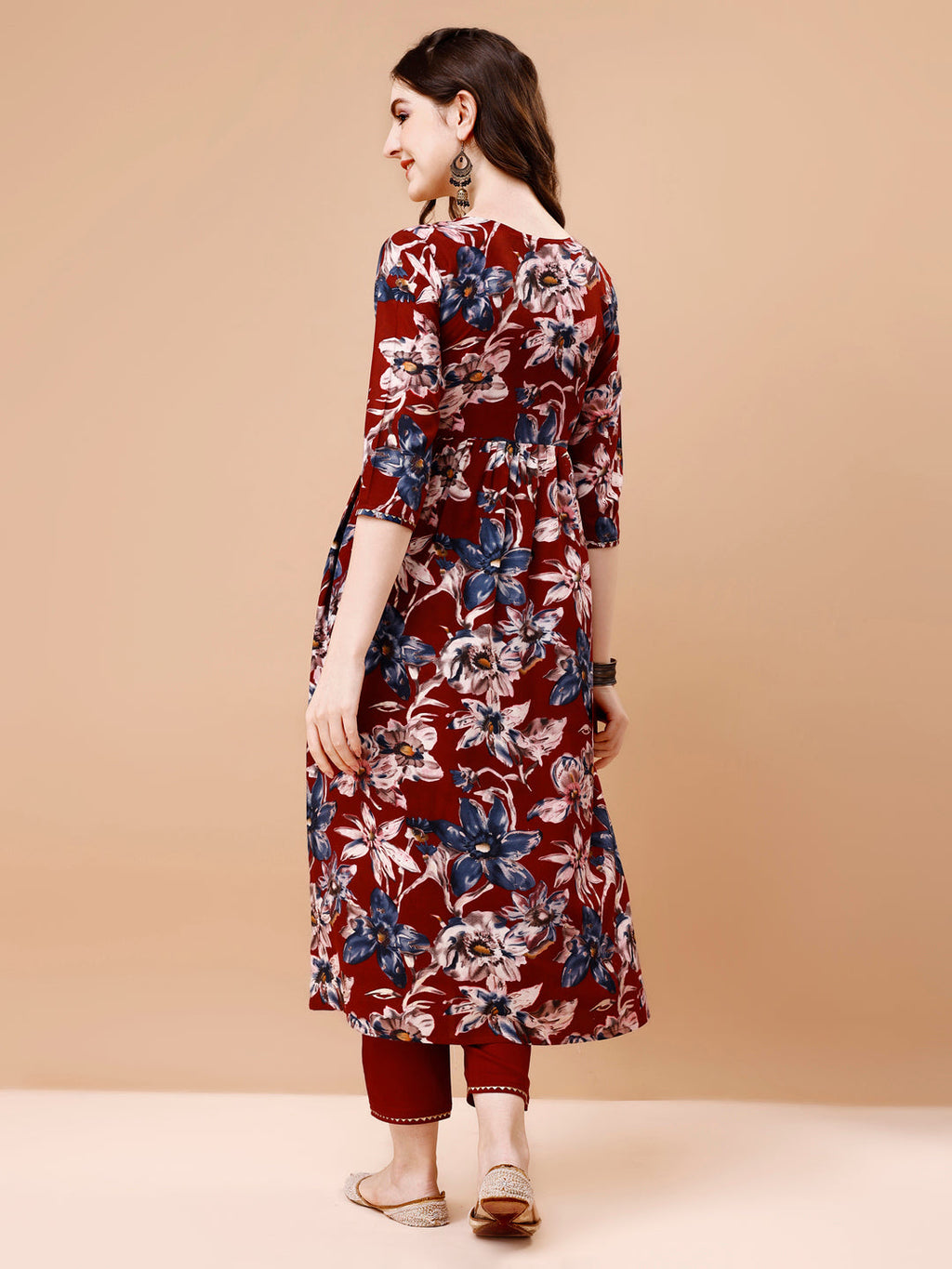 Alia Cut Embroidered & Floral Printed Rayon Kurta With Pant & Dupatta, Multicolor - Hiral Fashion