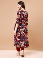 Alia Cut Embroidered & Floral Printed Rayon Kurta With Pant & Dupatta, Multicolor - Hiral Fashion