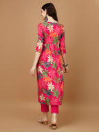 Alia Cut Rayon Embroidered & Floral Printed Kurta With Pant & Dupatta, Multicolor - Hiral Fashion - Distacart
