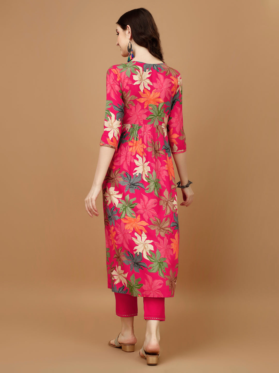 Alia Cut Rayon Embroidered & Floral Printed Kurta With Pant & Dupatta, Multicolor - Hiral Fashion - Distacart
