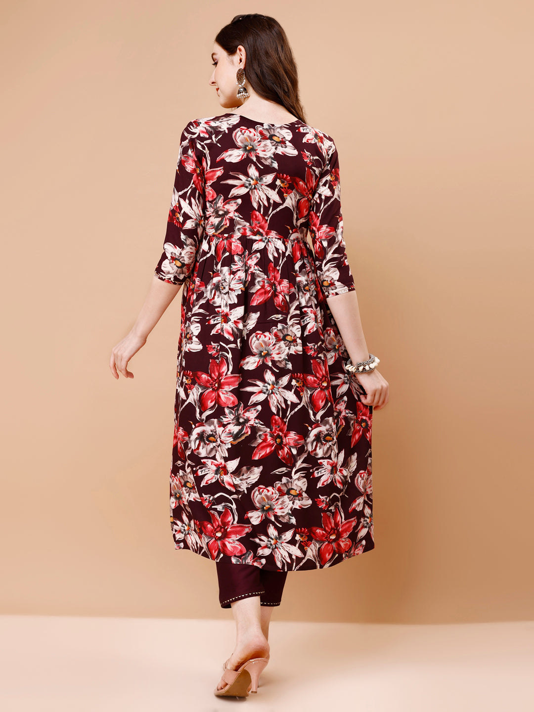 Alia Cut Embroidered & Floral Printed Rayon Kurta With Pant & Dupatta, Multicolor - Hiral Fashion